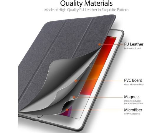 Dux Ducis Domo Magnet Case Grāmatveida Maks Planšetdatoram Apple iPad 7 10.2 (2019) A2200 / A2198 / A2232