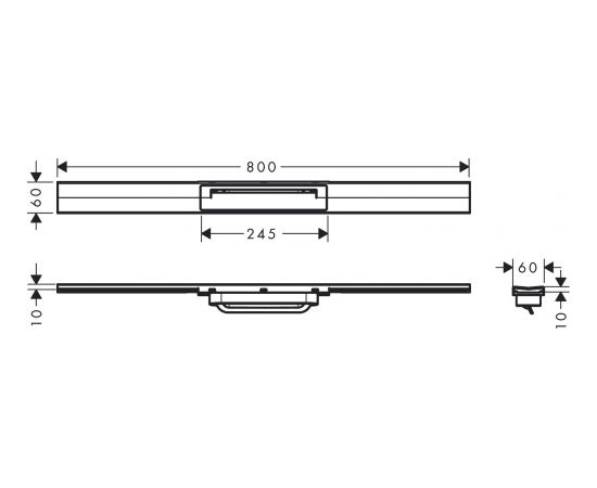 Hansgrohe dušas kanāls RainDrain Flex, 800 mm, griežams, brushed stainless steel