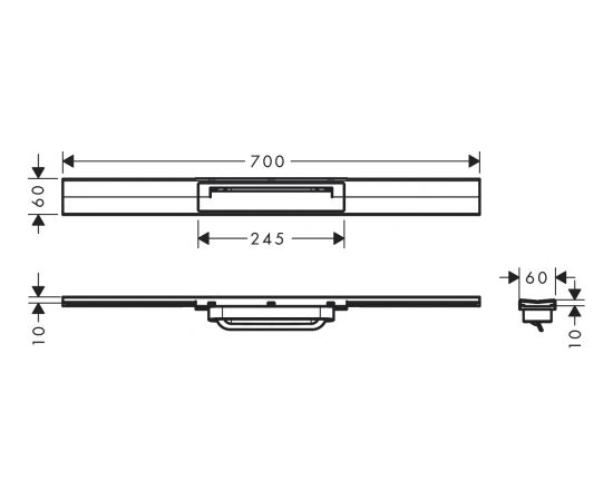 Hansgrohe dušas kanāls RainDrain Flex, 700 mm, griežams, matēts melns