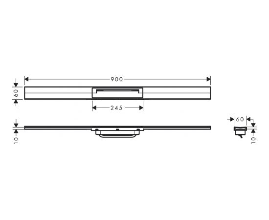 Hansgrohe dušas kanāls RainDrain Flex, 900 mm, griežams, matēts melns