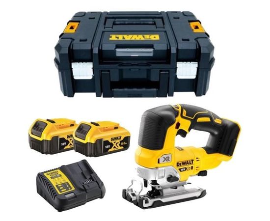 DEWALT DCS334P2-QW  Akumulatora figūrzāģis 18V (2x5.0Ah)