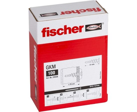 Fischer gypsum plasterboard metal GKM - silver - 100 pieces