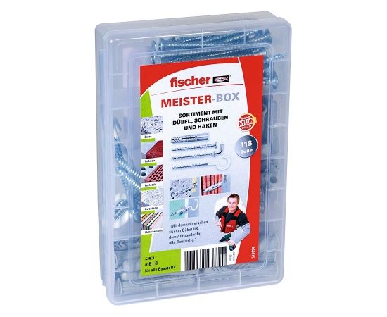 Fischer Meister-Box UX with screws and hooks - dowels - 118-piece