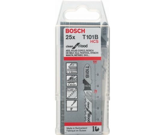 Bosch HCS jigsaw blade Clean for Wood T101B - 25-pack - 2608633622