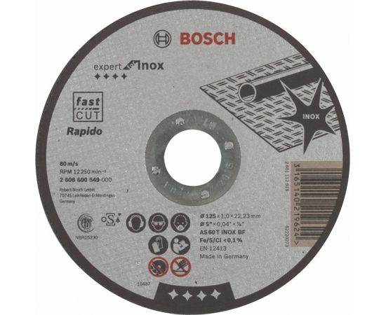 Bosch Cutting disc Rapido straight 125mm