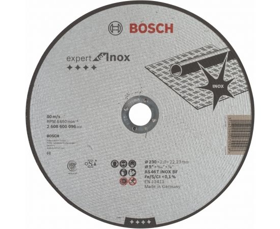 Bosch Cutting disc straight 230mm Inox