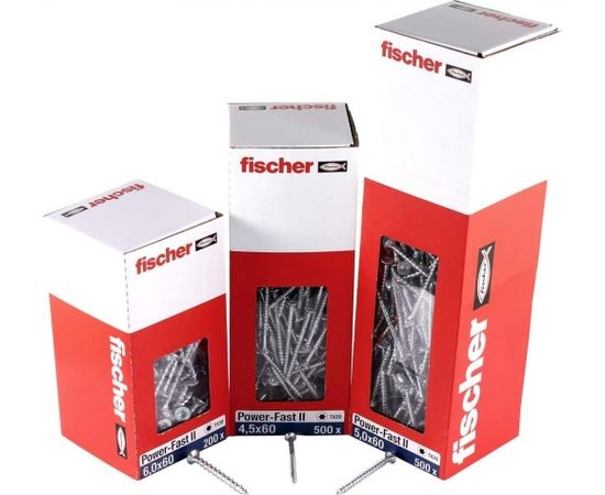 FISCHER chipboard screw Power-Fast II 5.0x120 countersunk TX (50 pieces, partial thread, galvanized)