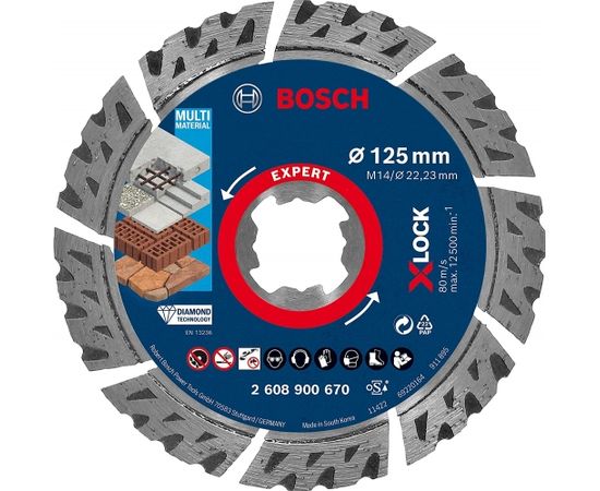 Bosch X-LOCK MultiMat 125x22.23x2.4x12 - 2608900670 EXPERT RANGE