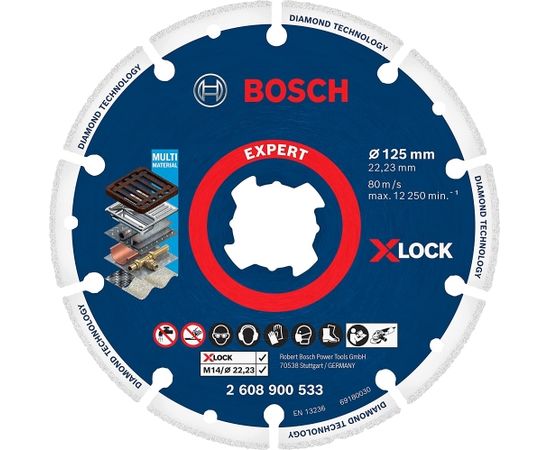 Bosch X-LOCK diamond metal disc Metal Cutting 125x22.23 - 2608900533