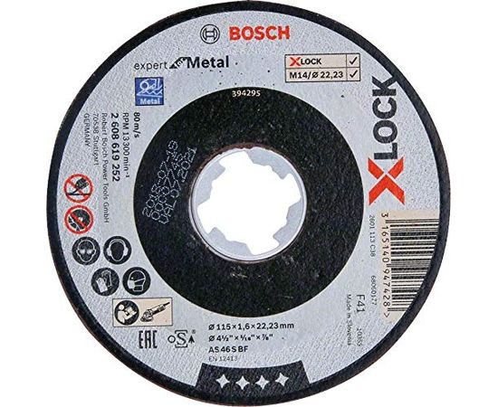 Bosch cutting disk X-LOCK Expert for Metal 115mm straight (115 x 1.6 x Length 22.23mm)