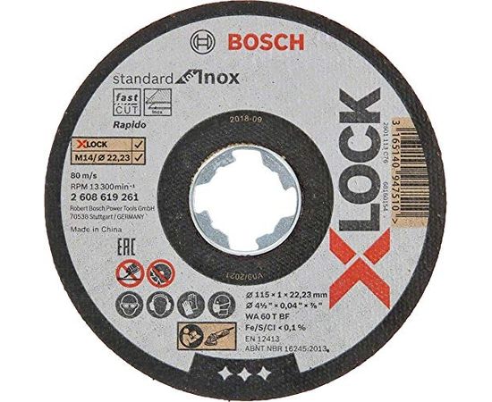 Bosch X-LOCK separation 115x1,0 h f INOX - 2608619261 straight