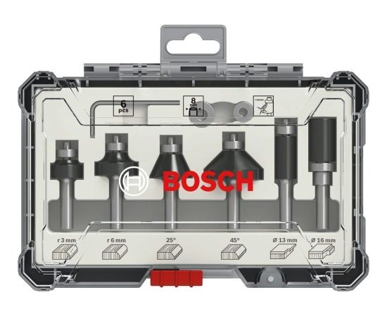 Bosch edge and edge router-set 6 pieces (8 mm)