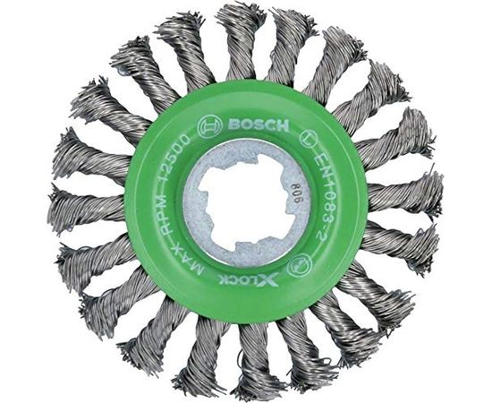 Bosch X-LOCK disc brush Heavy for Inox 115mm, knotted (115mm diameter, 0.5 mm wire)