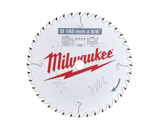 Griešanas disks kokam Milwaukee 4932471312; 165x15,87x1,6 mm; Z40; 18°