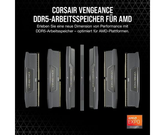 Corsair DDR5 64GB - 6000 - CL - 40 - Dual-Kit - DIMM, CMK64GX5M2B6000Z40, Vengeance, EXPO, black