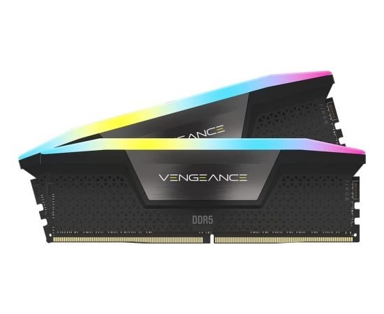 Corsair DDR5 32GB - 5600 - CL - 40 - Dual-Kit - DIMM - CMH32GX5M2B5600C40K, Vengeance RGB, XMP, black