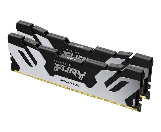 Kingston FURY DDR5 32GB - 7200 - CL - 38 - Dual-Kit - DIMM, KF572C38RSK2-32, Fury Renegade Silver, XMP, black/silver