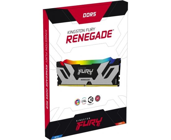 Kingston FURY DDR5 16GB - 7200 - CL - 38 - Single-Kit - DIMM, KF572C38RSA-16, Fury Renegade RGB, XMP, black