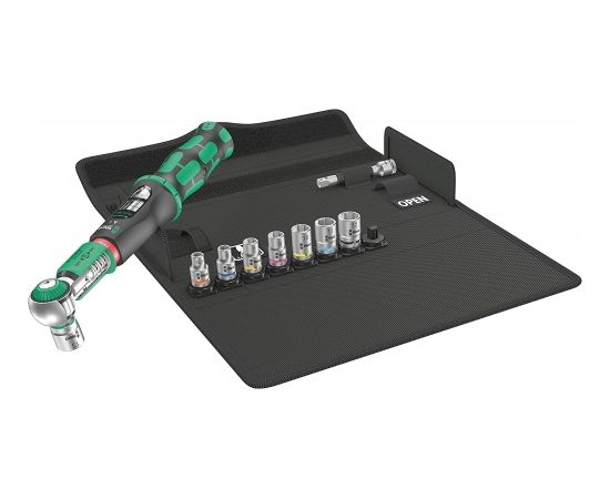 Wera Safe-Torque A1 Set 1, 10 pieces, torque wrench (black/green, 1/4" square, 2-12 Nm)