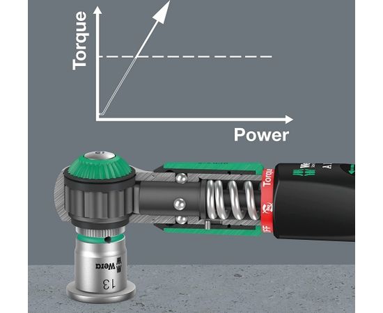 Wera Safe-Torque A1 Set 1, 10 pieces, torque wrench (black/green, 1/4" square, 2-12 Nm)