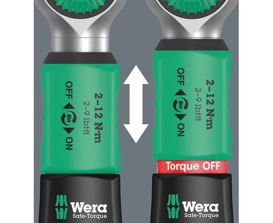 Wera Safe-Torque A1 Set 1, 10 pieces, torque wrench (black/green, 1/4" square, 2-12 Nm)