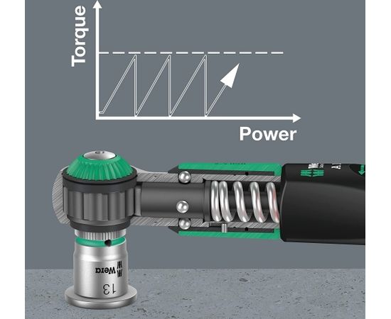 Wera Safe-Torque A 1 Imperial Set 1, 10 pieces, torque wrench (black/green, 1/4" square, 2-12 Nm)