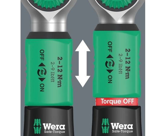 Wera Safe-Torque A 1 Imperial Set 1, 10 pieces, torque wrench (black/green, 1/4" square, 2-12 Nm)
