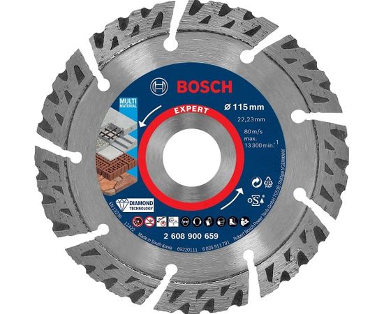 Bosch Expert diamond cutting disc 'MultiMaterial', O 115mm (for small angle grinders)