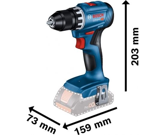 Bosch Cordless Drill GSR 18V-45 Professional solo, 18V (blue/black, without battery and charger, in L-BOXX)