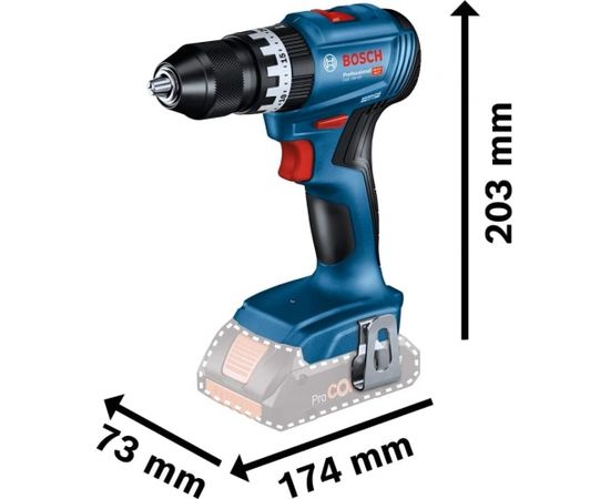 Bosch Cordless Impact Drill GSB 18V-45 Professional solo, 18V (blue/black, without battery and charger)