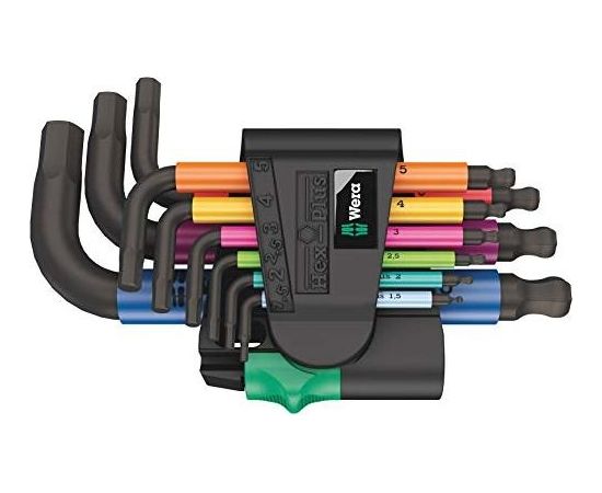 Wera 950/9 Hex-Plus Multicolour 2 - L-key set, metric, BlackLaser