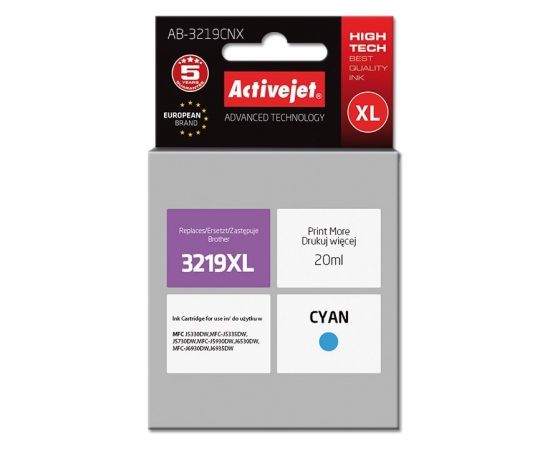 Activejet AB-3219CNX ink (replacement for Brother LC3219CXL; Supreme; 20 ml; cyan)