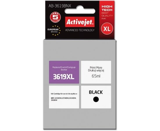 Activejet AB-3619BNX ink (replacement for Brother LC3619Bk; Supreme; 65 ml; black)