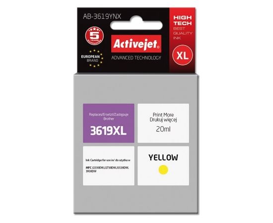 Activejet AB-3619YNX ink (replacement for Brother LC3619YXL; Supreme; 20 ml; yellow)