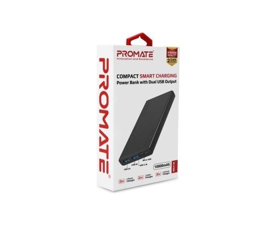 Promate Bolt-10 Переносная зарядная батарея 10W / 2.A / 10 000 mAh