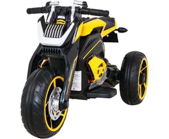 Futūristisks elektriskais motocikls, dzeltens