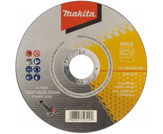 Griešanas disks Makita D-75530; 125x1,0x22,23 mm