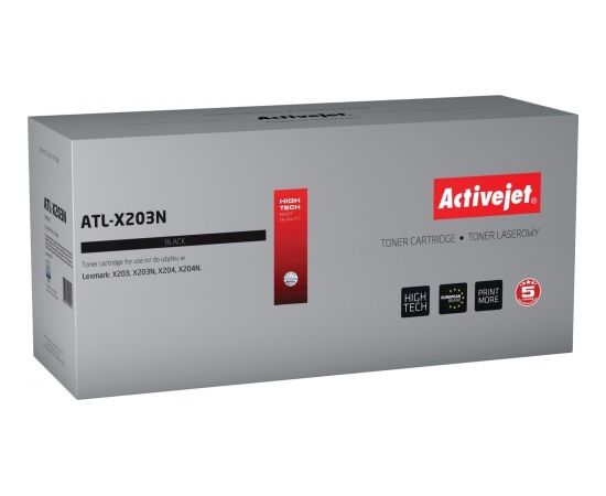 Toner Activejet Activejet Toner Activejet ATL-X203N (zamiennik Lexmark X203A21G; Supreme; 2500 stron; czarny)