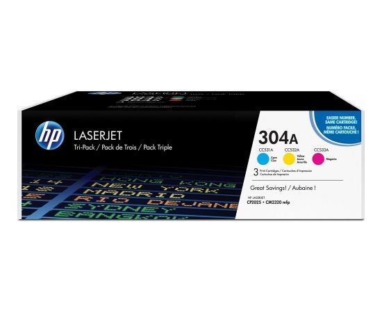 Toner HP 304A Zestaw CMY Oryginał  (CF372AM)