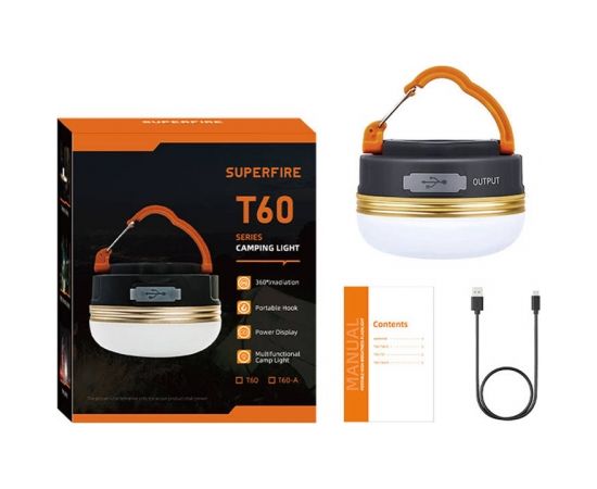 Camping lamp Superfire T60, 2,5W, 1000mAh