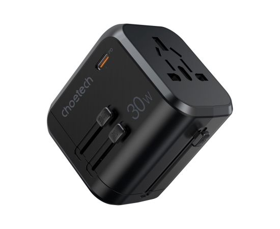Choetech Fast Universal GaN USB Travel Charger Type C | 3 x USB-A 30W Power Delivery Black (PD5008-BK)
