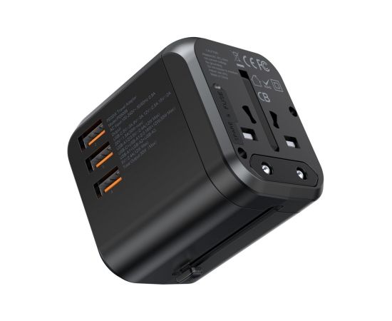 Choetech Fast Universal GaN USB Travel Charger Type C | 3 x USB-A 30W Power Delivery Black (PD5008-BK)