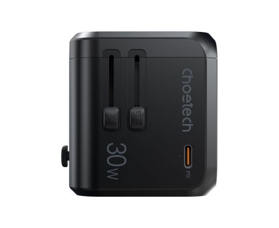 Choetech Fast Universal GaN USB Travel Charger Type C | 3 x USB-A 30W Power Delivery Black (PD5008-BK)