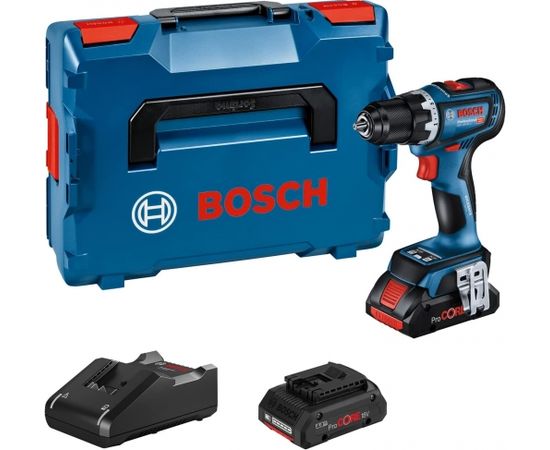 Bosch cordless drill GSR 18V-90 C Professional, 18V (blue/black, 2x Li-Ion battery ProCORE18V 4.0Ah, Bluetooth module, in L-BOXX)