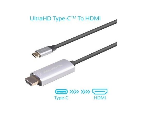 PROMATE HDLink-60H USB-C - HDMI UltraHD 3840x2160@60 Kabelis 1.8m