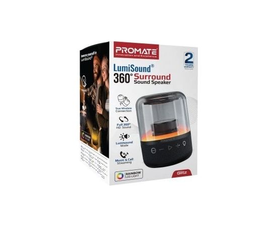 PROMATE Glitz LumiSound® 360° Surround Bluetooth Портативная Колонка