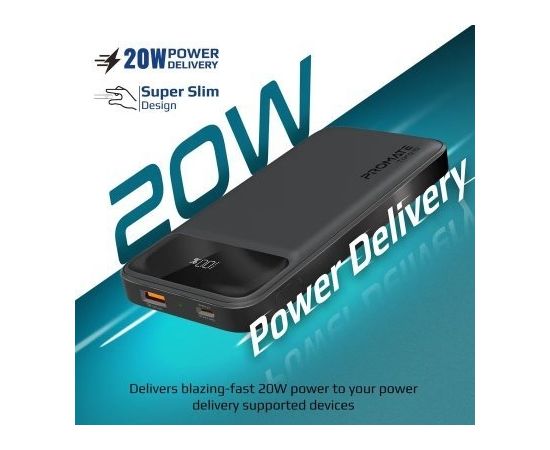 PROMATE Torq-10 Power Bank 10000mAh / QC3.0 / PD20W Портативный аккумулятор