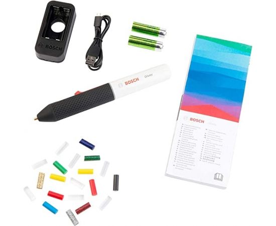 Bosch Cordless hot glue stick Gluey Marshmallow, hot glue gun (white/black, incl. 20 glue sticks)