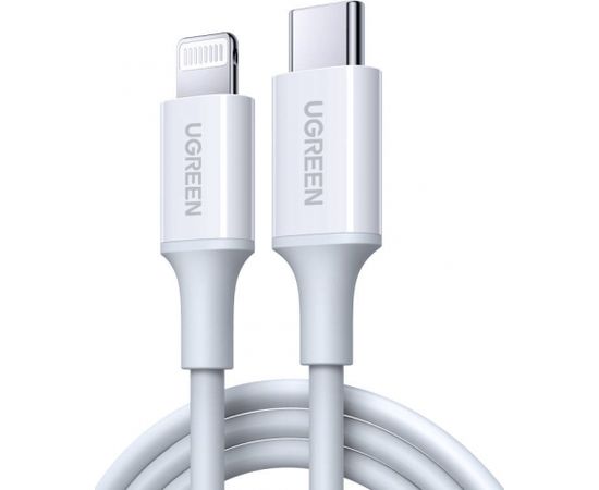 UGREEN USB-C to Lightning Charging Cable, PD 3A, 0.5m (white)