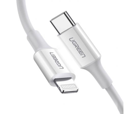 UGREEN USB-C to Lightning Charging Cable, PD 3A, 0.5m (white)